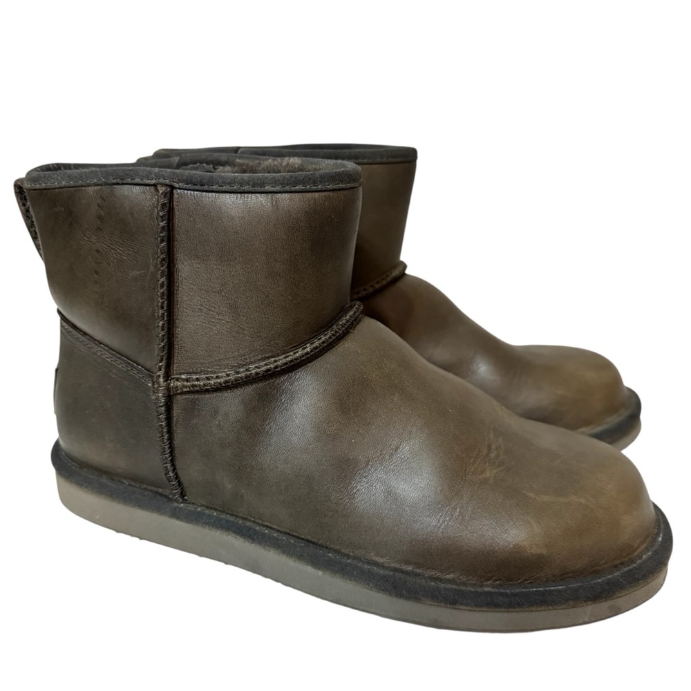 L.L. Bean Genuine Shearling Leather Brown Winter Low Boots Warm Quality Neutral